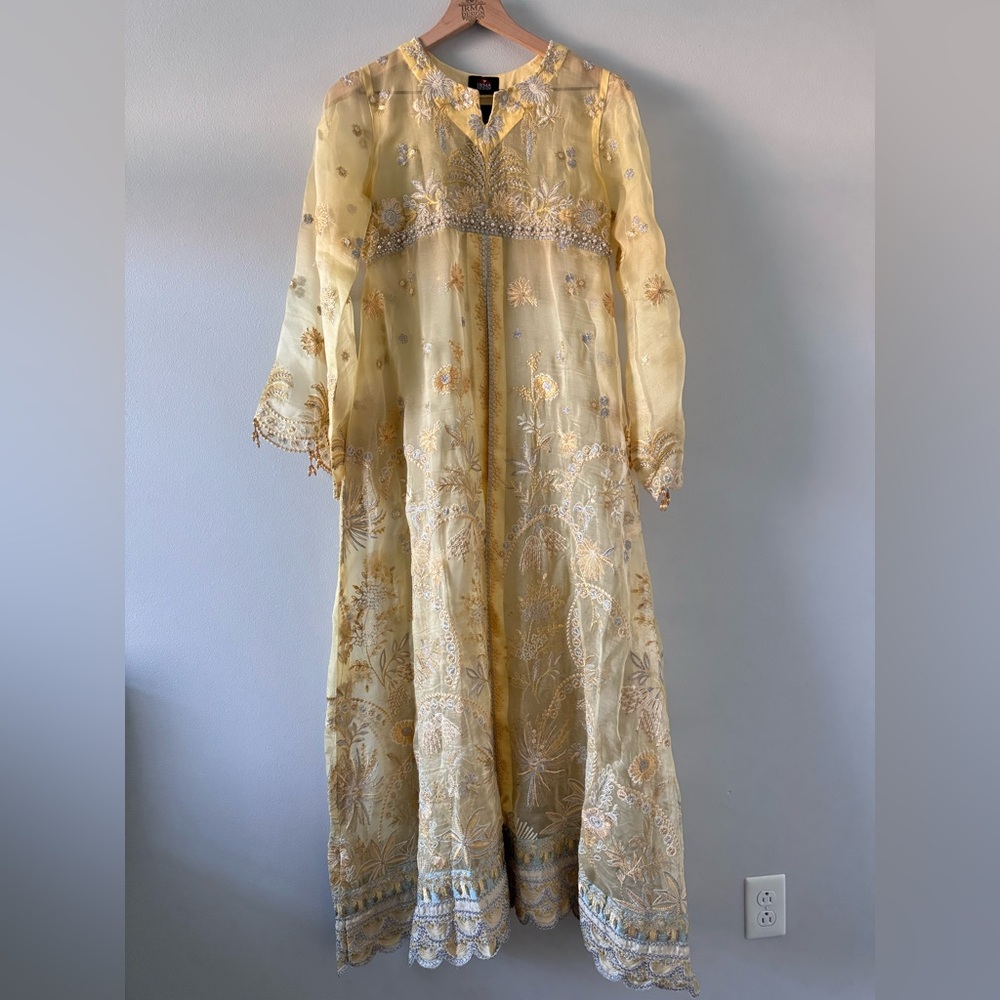 Butter Yellow Embroidered Dress